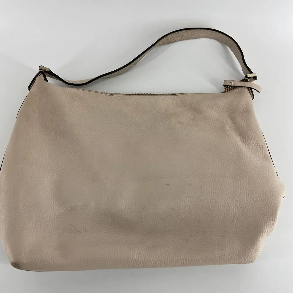Kate Spade Cream Pebble Leather Boho Shoulder Bag Purse